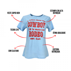 Camiseta Feminina West Dust Baby Look Cowboy Ref.BL27669 Várias Cores