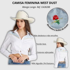 Camisa Branca Feminina West Dust Manga Longa - Ref.CA 28288