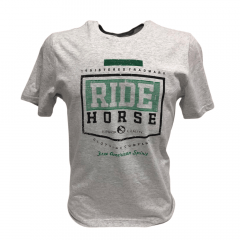 Camiseta Country Masculina Ride Horse Cinza Clara