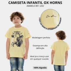 Camiseta Infantil Ox Horns Manga Curta Amarela Ref. 5202