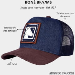Boné Unissex BF///MS Seal Horse Jeans Com Marrom Ref. 927