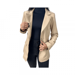 Blazer Feminino Badana Couro Pelica Ref.1038PMP - Escolha a cor