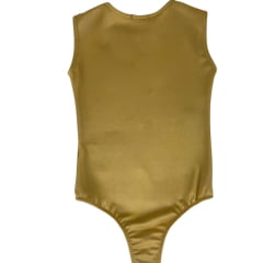 Body Infantil Top Country Sem Manga Com Strass Amarelo Ouro