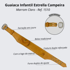 Guaiaca Infantil Estrella Campeira Couro Liso - Ref. 1510