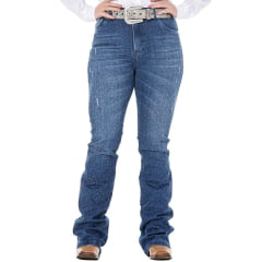 Calça Feminina Flare Texas Road Jeans Com Brilho New York 541