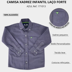 Camisa Xadrez Infantil Laço Forte Azul E Verde Ref. 171013