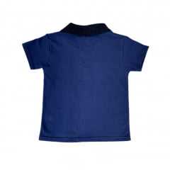 Camiseta Polo Infantil Azul Marinho Badana
