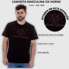 Camiseta Masculina  Estampada Ox Horns - Ref.1695 - Escolha a cor