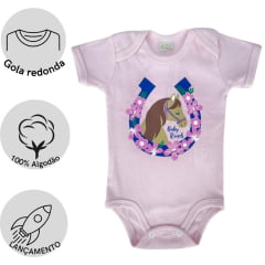 Body Infantil Baby Ranch Ferradura Rosa Bebê Ref: 09-10