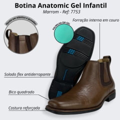 Botina Infantil Anatomic Gel Authentic Milão Café Ref. 7753