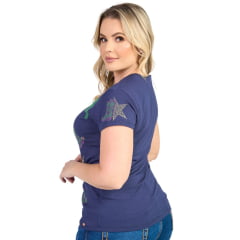 Camiseta Feminina Miss Country Azul Marinho Ref. 3066
