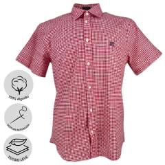 Camisa Masculina TXC Manga Curta Xadrez Vermelho Ref. 29085C