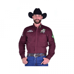 Camisa Masculina Bordada Radade Green Bull Bordô/Azul - Escolha a cor