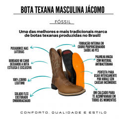 Bota Texana Masculina Jácomo Fóssil Buf Soar - REF: 2901/UM
