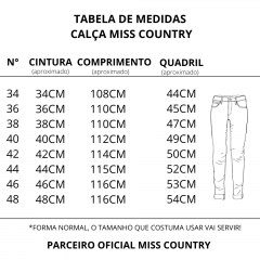 Calça Feminina Miss Country Amazônita Cor - Jeans Ref: 0658