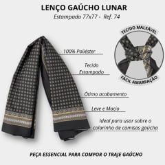 Lenço Gaúcho Lunar Médio Preto 77x77 - Ref. 74