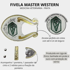 Fivela Unissex Master Western Prata Veterinária Ref. 110