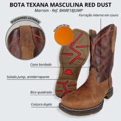 Bota Texana Masculina Red Dust Grazy - Ref. BAME18JUMP