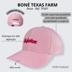 Boné Unissex Texas Farm Rosa Bebê com Bordado - Ref.TF6881
