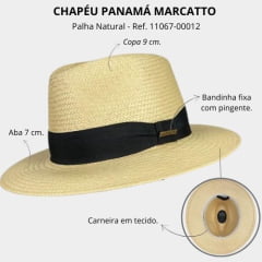 Chapéu Panamá Marcatto Cor Natural - Ref: 11067-00012