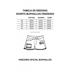 Shorts Jeans Feminino Buphallos Estampa Cavalo Ref: BPL 269
