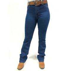 Calça Jeans Country Feminina For Texas Azul Escura Flare