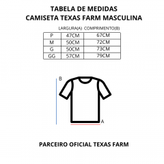 Camiseta Masculina Texas Farm Preta e Laranja Ref: CM258