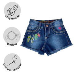 Shorts Infantil West Dust Jeans Com Bordado - Ref: SH0001