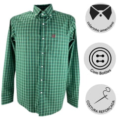 Camisa Masculina Txc Custom Manga Longa Xadrez Verde Ref: 29061L