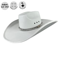 Chapéu Country Mundial Dakota Branco Com Strass - Ref. 289