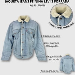 Jaqueta Jeans Feminina Levi's Delavê Forrada - Ref.361370058