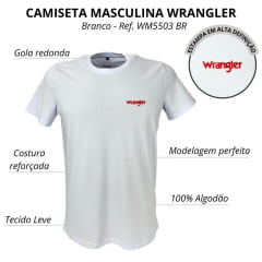 Camiseta Masculina Wrangler Básica Branca - Ref. WM5503 BR