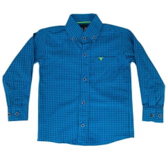 Camisa Xadrez Azul Infantil Laço Forte - Ref.171013