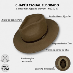 Chapéu Eldorado Campo Flex Algodão Marrom- Ref. EC 47
