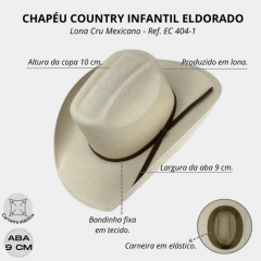 Chapéu Country Infantil Eldorado Lona Cru Mexicano EC 404-1