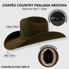 Chapéu Country Pralana Arizona Café Aba10 - Ref. 11666