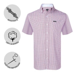 Camisa Masculina Wrangler Tricoline Xadrez Ref.WSS133UN - Escolha a cor