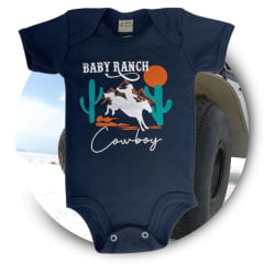 Body Infantil Baby Ranch Cowboy Azul Marinho Ref: 09-03