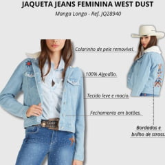Jaqueta Jeans Feminina West Dust Manga Longa - Ref.JQ28940