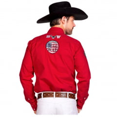 Camisa Masculina Bill Way Country Vermelho - Ref.001696
