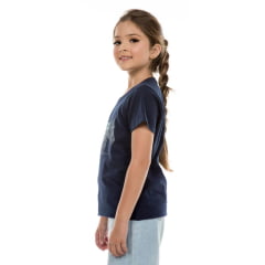 Camiseta Infantil Ox Horns Manga Curta Com Strass Azul REF.5186