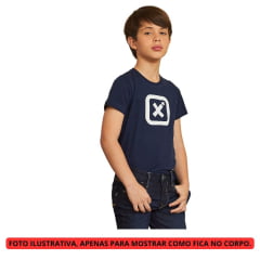 Camiseta Preta Infantil Custom TXC Bordada Ref.19731I