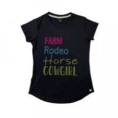 Camiseta Feminina T-Shirt Miss Country - Preta  Ref: 0498