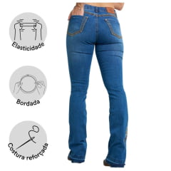 Calça Feminina Miss Country Jeans com Strass - Ref. 1009