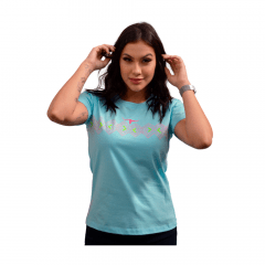 Camiseta Feminina Os Moiadeiros Verde Água Ref.: 2151