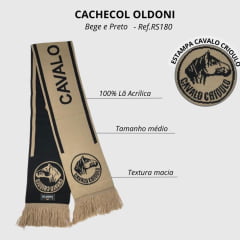 Cachecol Oldoni Unissex Cavalo Crioulo - Ref. RS180 - Escolha a cor