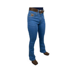 Calça Jeans Feminina Os Vaqueiros Flare Delavê Ref: 3033