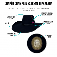 Chapéu  Champion Extreme II Pralana Preto - Ref. 12421
