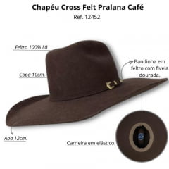 Chapéu Cross Felt Pralana Aba 12 Café - Ref. 12452