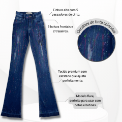 Calça Feminina Arame Jeans Colors Flare Desfiada Ref. 2200102